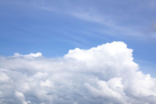 Clear blue sky with cloud close up