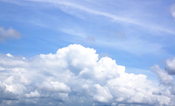 The vast blue sky and clouds sky.