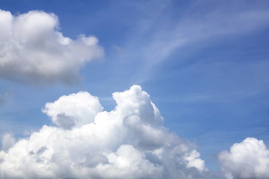 The vast blue sky and clouds sky.