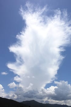 Clear blue sky with cloud close up