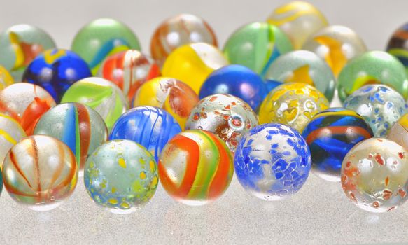 colored glass balls shoot in studio