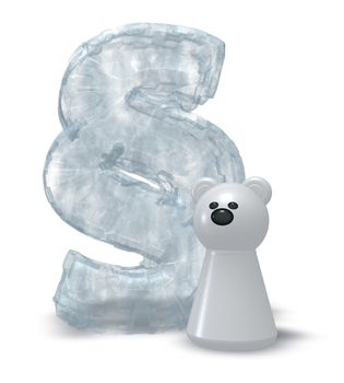 polar bear and paragraph symbol - 3d illustration