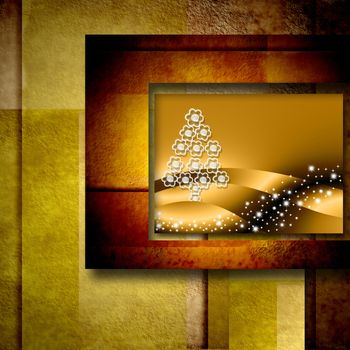 grunge background Christmas tree, copy space