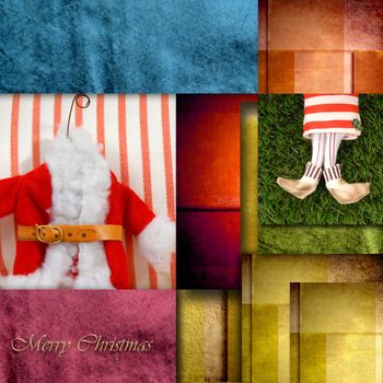  Cute Postal Cards Christmas, Santa Claus, colorful background