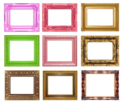 Set picture frame isolated on white background