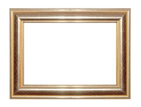 Old Antique gold  frame Isolated Decorative Carved Wood Stand Antique  Frame Isolated On White Background