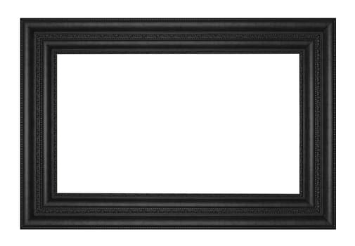 Old Antique Black  frame Isolated Decorative Carved Wood Stand Antique Black  Frame Isolated On White Background