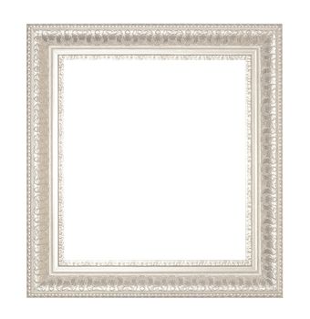 Old Antique Black  frame Isolated Decorative Carved Wood Stand Antique Black  Frame Isolated On White Background