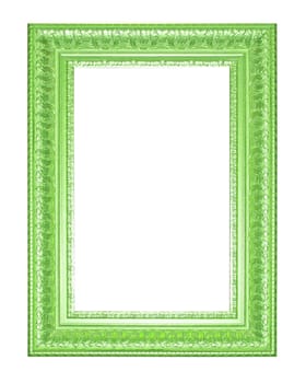 Old Antique Green frame Isolated Decorative Carved Wood Stand Antique Black  Frame Isolated On White Background