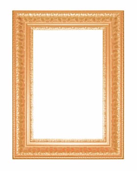 Old Antique yellow  frame Isolated Decorative Carved Wood Stand Antique Black  Frame Isolated On White Background