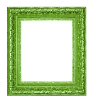 Old Antique Green frame Isolated Decorative Carved Wood Stand Antique Black  Frame Isolated On White Background