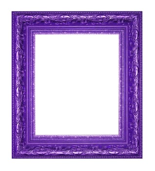 Old Antique Purple  frame Isolated Decorative Carved Wood Stand Antique Black  Frame Isolated On White Background