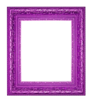 Old Antique Purple  frame Isolated Decorative Carved Wood Stand Antique Black  Frame Isolated On White Background