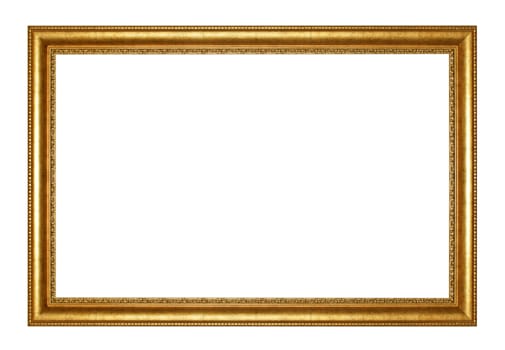 Old Antique gold  frame Isolated Decorative Carved Wood Stand Antique Black  Frame Isolated On White Background