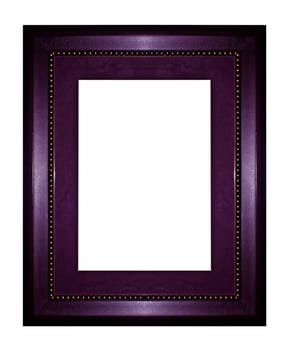 Black wooden picture frame isolated on white background.