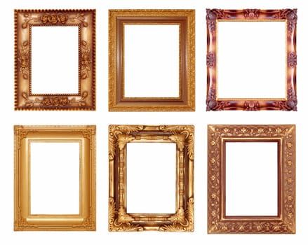 Set of vintage frame isolated on white background