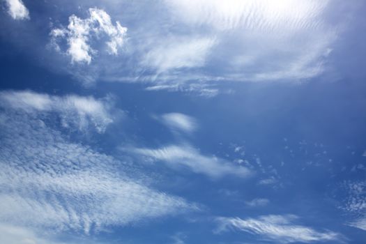 Blue sky with cloud close up natural background.