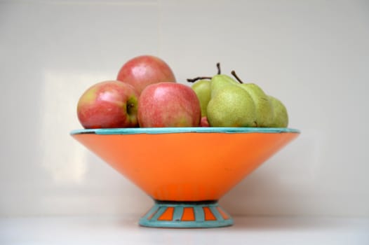 Fresh fruit isolated on a kitchen bench