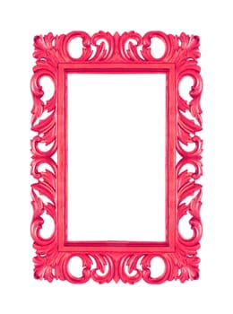 Antique  red  Frame Isolated On White Background