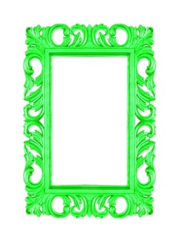 Antique Green Frame Isolated On White Background