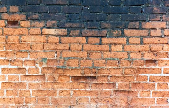 Decayed, cracked concrete vintage brick wall background.