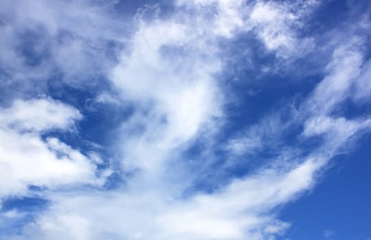 Natural Blue Sky Background With White Clouds.