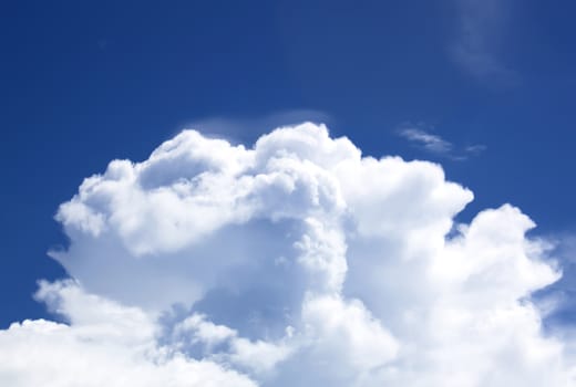 Natural Blue Sky Background With White Clouds.