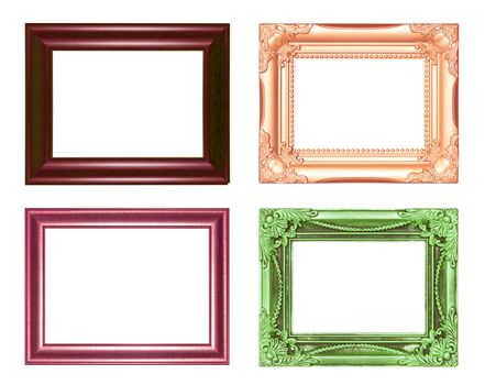 Antique  gold  Frame Isolated On White Background