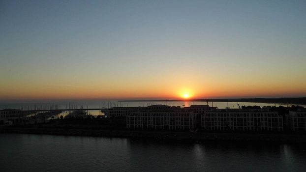 Rostock haven at sunrise September 2013