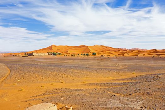 Hostel in the Erg Chebbi desert in Morocco Africa
