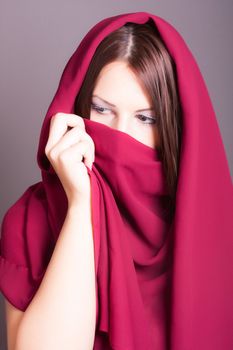Portrait of arabic woman with veil