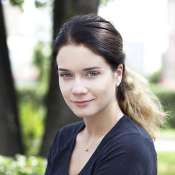 Portrait of beautiful woman outdoor