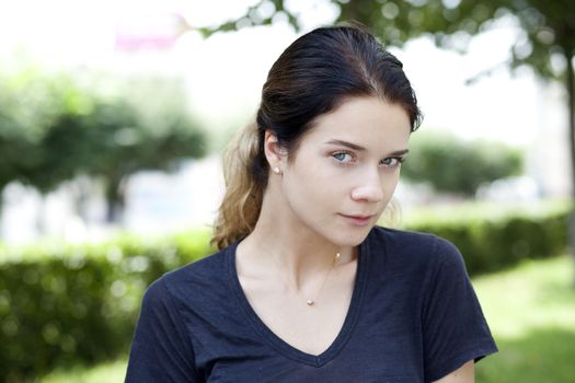 Portrait of beautiful woman outdoor