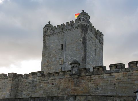 castle in bad bentheim gemany with flag