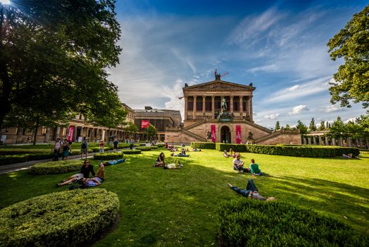 A park on Museum Island in central Berlin, Germany