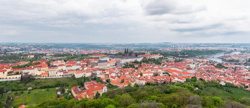 Panoramic view of Prague, the capital city of Czech Republic.