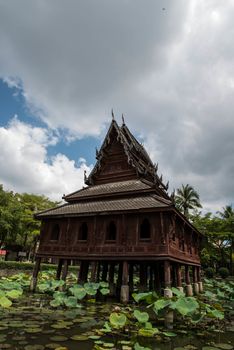 A wooden Pavilion in the country of Thailand