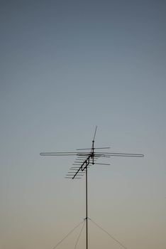 Antenna on the roof in country of Thailand.