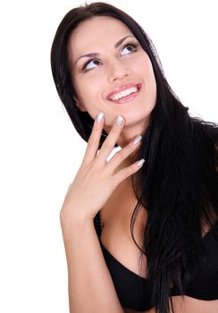 sexy caucasian woman on white background