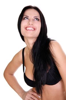 sexy caucasian woman on white background