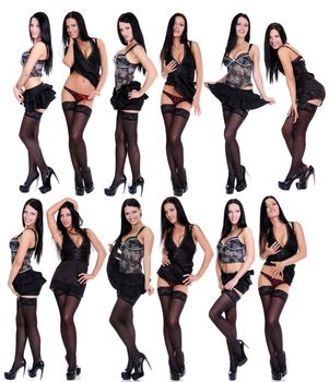 Full length of a beautiful models isolated on white