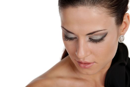 Closeup glamor portrait of a beautiful woman