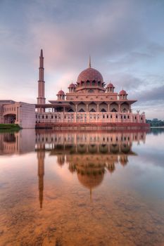 Reflection of the mosque in the morning.