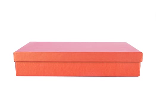 Gift box, side view, isolated on white background.