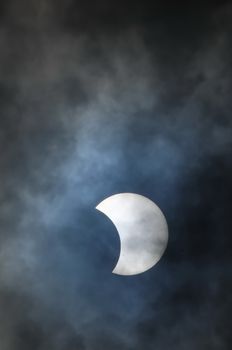 Partial Solar Eclipse on a Cloudy Day 03.11.2013