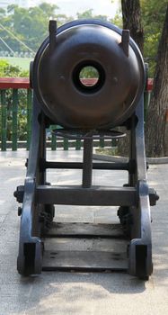 Ancient cannon in the Chinese museum outdoor