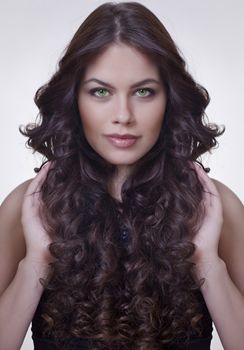 Closeup glamor portrait of a beautiful woman