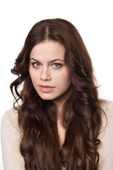 Closeup glamor portrait of a beautiful woman