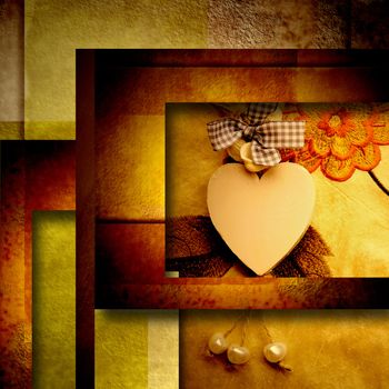 Modern heart background in gold tones