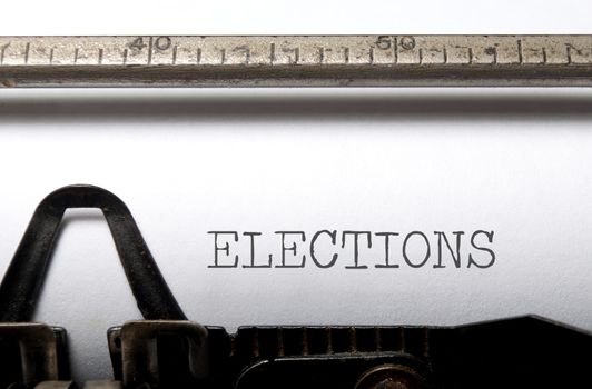 Elections heading printed on a typewriter 